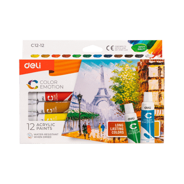 DELI ΧΡΩΜΑ ΑΚΡΥΛΙΚΟ 12ΧΡ 12ml COLOR EMOTION EC12-12