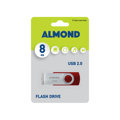 ALMOND FLASH DRIVE USB 8GB TWISTER KOKKINO