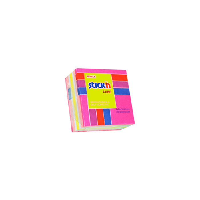 STICK'N KuBOS AuTOK. 250F 50x50mm 21533 ROZ NEON-PASTEL