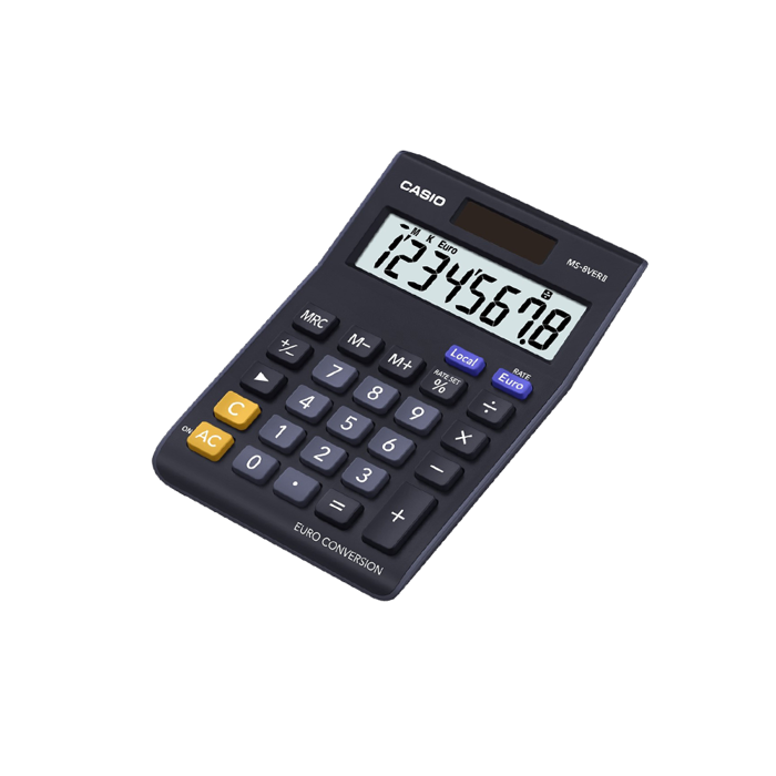 CASIO ARITh/NI 8Ps MPAT./IL. EuRO 10.3x14.5cm MS-8VERII