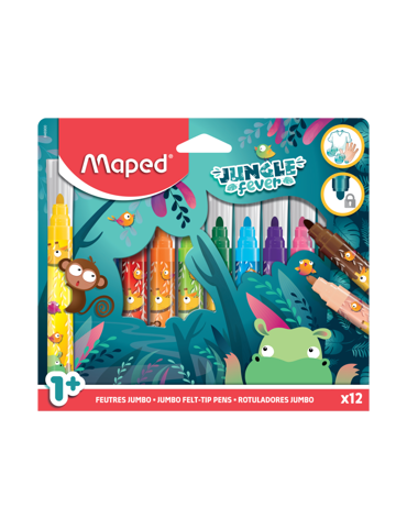 ΜΑΡΚΑΔΟΡΟΙ MAPED MAXI JUNGLE FEVER X12 ΣΕ ΧΑΡΤΙΝΗ ΣΥΣΚΕΥΑΣΙ