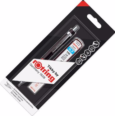 Μηχανικό Μολύβι Rotring Tikky 0.7mm Μαύρο Promo (Δώρο Σβήστρα + Μύτες)