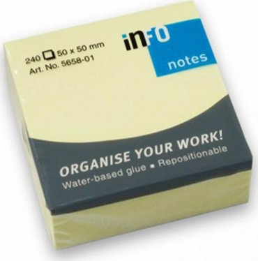 Χαρτάκια σημειώσεων αυτοκόλλητα κύβος κίτρινα