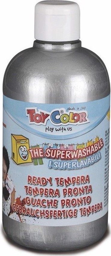 Toy Color Ready Τέμπερα Ζωγραφικής Ασημί σε Μπουκάλι 500ml
